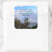 STICKER CARRÉ INSPIRING MATTHEW 22:37 SCRIPTURE VERSE (Sac)