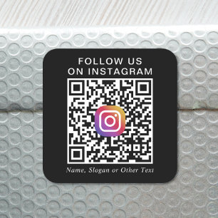 Sticker Carré Instagram promotionnel QR Code noir