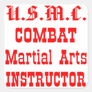 Sticker Carré Instructeur en arts martiaux de combat de l'USMC