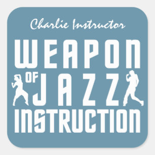 Sticker Carré Instruction Jazz nom et colorie personnalisées