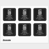 Sticker Carré Instructions WiFi avec code QR (Feuille)