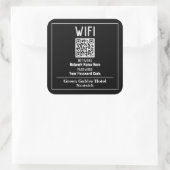Sticker Carré Instructions WiFi avec code QR (Sac)