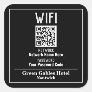 Sticker Carré Instructions WiFi avec code QR