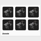 Sticker Carré Instrument classique de musique de grand piano (Feuille)