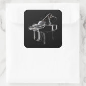 Sticker Carré Instrument classique de musique de grand piano (Sac)