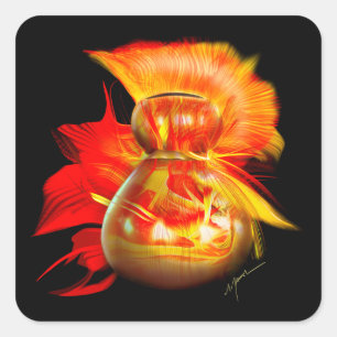 Sticker Carré Instrument Ipu Hawaii Gourd