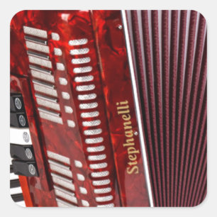 STICKER CARRÉ INSTRUMENT MUSICAL ACCORDIEN