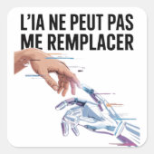 Sticker Carré Intelligence artificielle et humains (Devant)