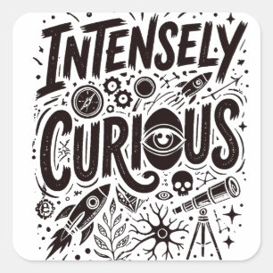 Sticker Carré Intensément Curieux