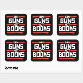 STICKER CARRÉ INTERDIRE LES ARMES NON LES LIVRES (Feuille)