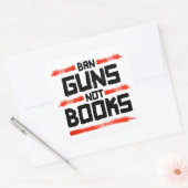 STICKER CARRÉ INTERDIRE LES ARMES NON LES LIVRES (Enveloppe)