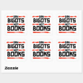 STICKER CARRÉ INTERDIRE LES BIGOTS PAS LES LIVRES (Feuille)