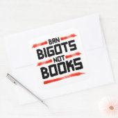STICKER CARRÉ INTERDIRE LES BIGOTS PAS LES LIVRES (Enveloppe)
