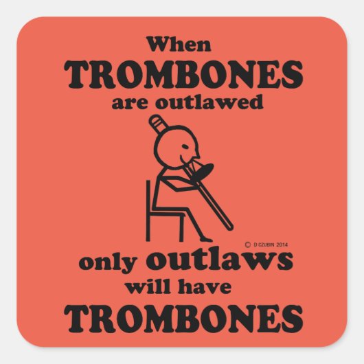 Sticker Carré interdit Trombones (Devant)