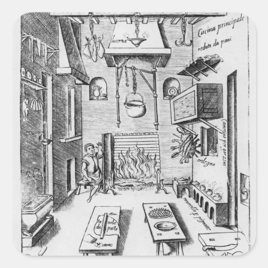 Sticker Carré Intérieur cuisine (Devant)