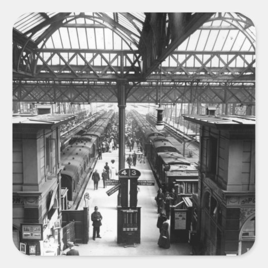 Sticker Carré Intérieur de Charing Cross Station, Londres (Devant)