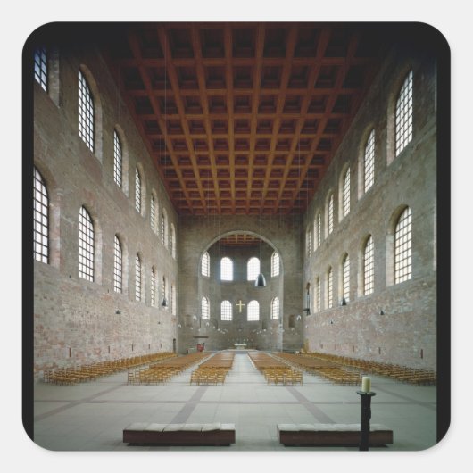Sticker Carré Intérieur de la basilique, début 4ème siècle après (Devant)