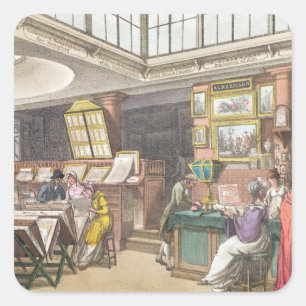 Sticker Carré Intérieur dépôt d'Ackermann du "des arts, Lit