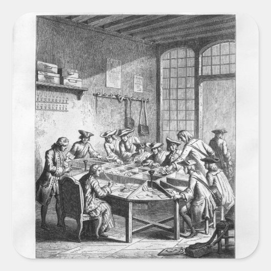 Sticker Carré Intérieur du petit bureau de poste de Paris (Devant)