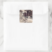 Sticker Carré Intérieur d'une cabane en bois américaine, vers 18 (Sac)