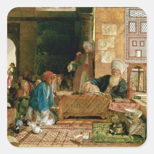 Sticker Carré Intérieur d'une école, Le Caire (Devant)