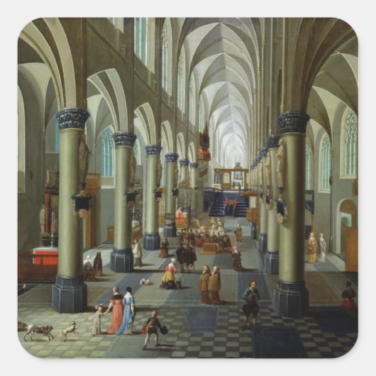 Sticker Carré Intérieur d'une église (Devant)