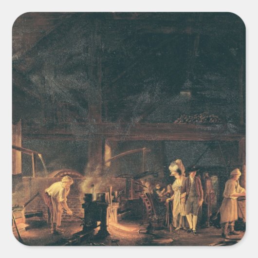 Sticker Carré Intérieur d'une forge, 1771 (Devant)