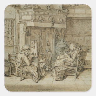 Sticker Carré Intérieur néerlandais, 1617