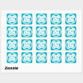 Sticker Carré Intersecting hawk feathers with foot in circle (Feuille)