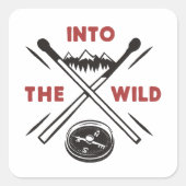 Sticker Carré Into the Wild Adventure Survie sauvage (Devant)