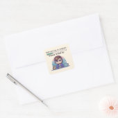 Sticker Carré Introversion en cours – Drôle de pixel rétro (Enveloppe)