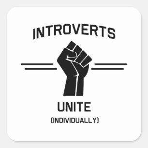Sticker Carré Introverts unissent (individuellement)