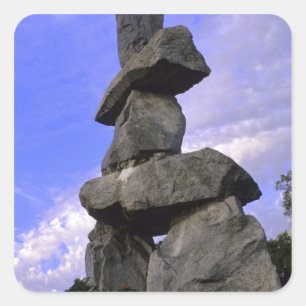Sticker Carré Inukshuk, Territoires du Nord-Ouest, Canada
