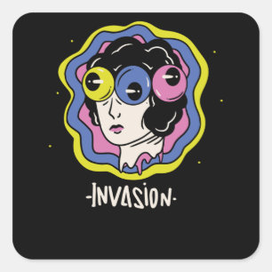 Sticker Carré Invasion