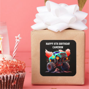 Sticker Carré Invitation de la fête des Anniversaires de enfants