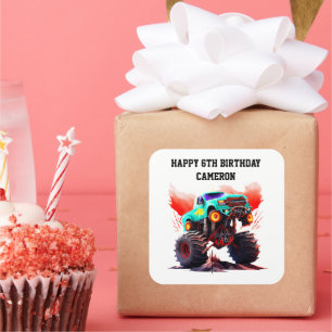 Sticker Carré Invitation de la fête des Anniversaires de enfants