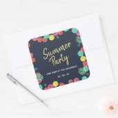 Sticker Carré Invitation de la fête d'été (Enveloppe)