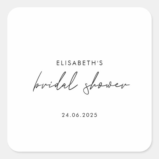 Sticker Carré Invitation de mariage minimaliste (Devant)