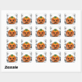 Sticker Carré Invitation d'Halloween modifiable, fête d'Hallowee (Feuille)