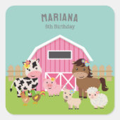 STICKER CARRÉ INVITATION DU PARTI PINK FARM (Devant)