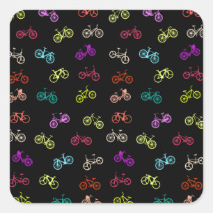 Sticker Carré Invitation motif à vélo