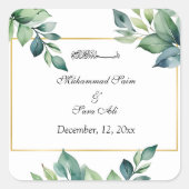 Sticker Carré Invitation musulmane Feuille des Eucalyptus modern (Devant)