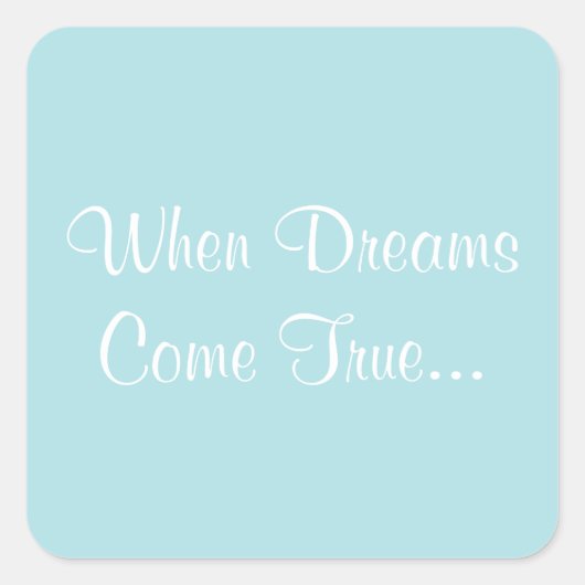 Sticker Carré Invitations customisés en poudre bleu (Devant)