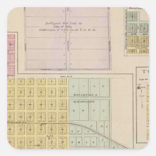 Sticker Carré Iola, Torrance et Kellogg, Kansas (Devant)