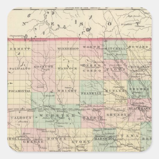 Sticker Carré Iowa 2 (Devant)