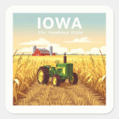 Sticker Carré Iowa vintage (Devant)