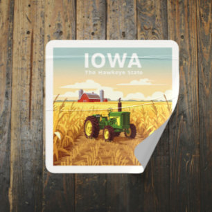 Sticker Carré Iowa vintage