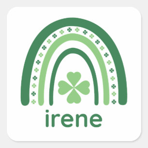 Sticker Carré irene Nom Clover Bohème Arc-en-ciel