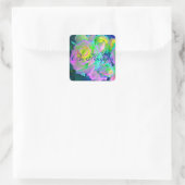 Sticker Carré Iridescente esthétique Roses précoces Soyez heureu (Sac)
