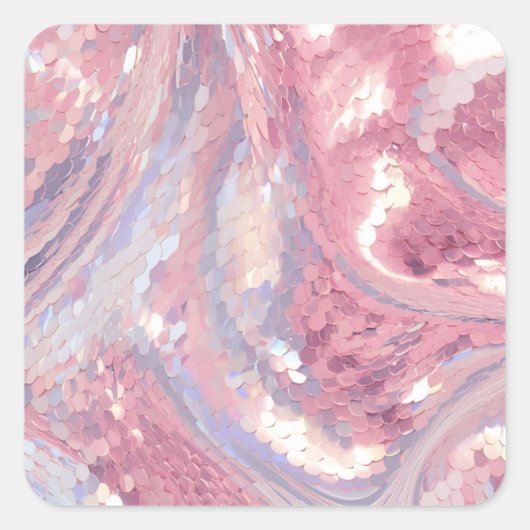 Sticker Carré Iridesecent Pink and Purple Sequin (Devant)